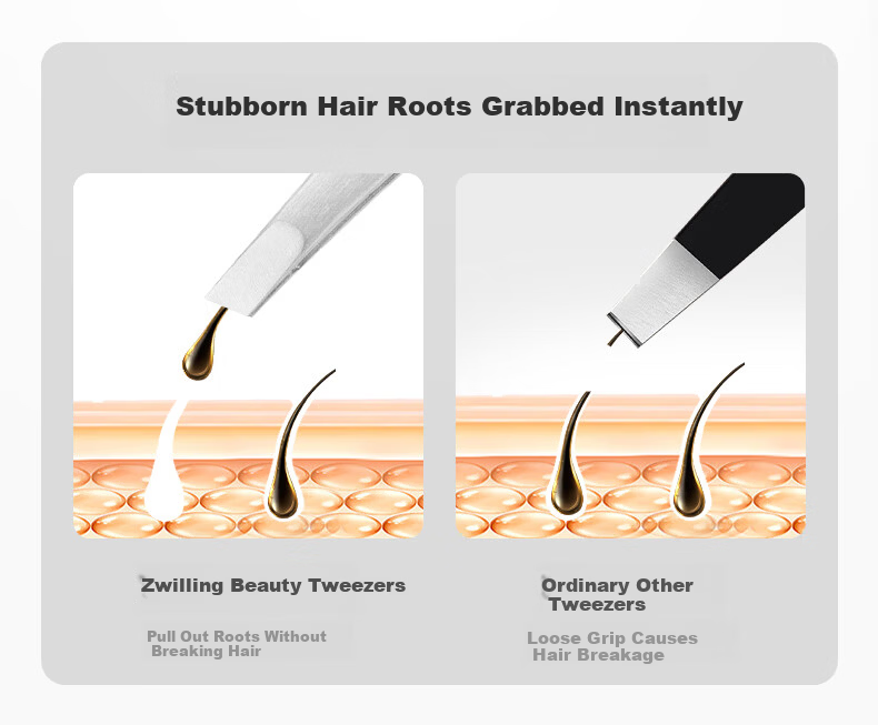 ZWILLING Slant Tip Tweezers Eyebrow Tweezer Hair Removal Stainless Steel Beauty Tool Beard Mustache Germany 10
