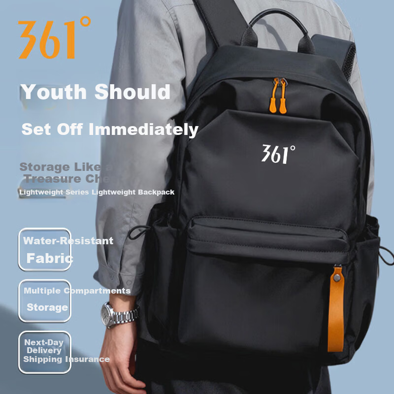361° Men's Large Capacity Backpack Travel Bag College Student Commuter Laptop Bag Lightweight Waterproof Casual School Bag for Men