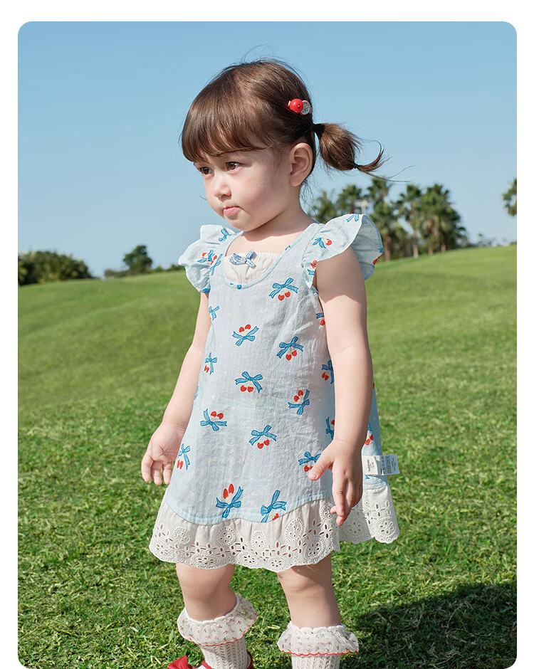 Balabala Kids Dress Baby Princess Dress 2026 Summer New Girls Cotton Sweet Cute Skirt 18