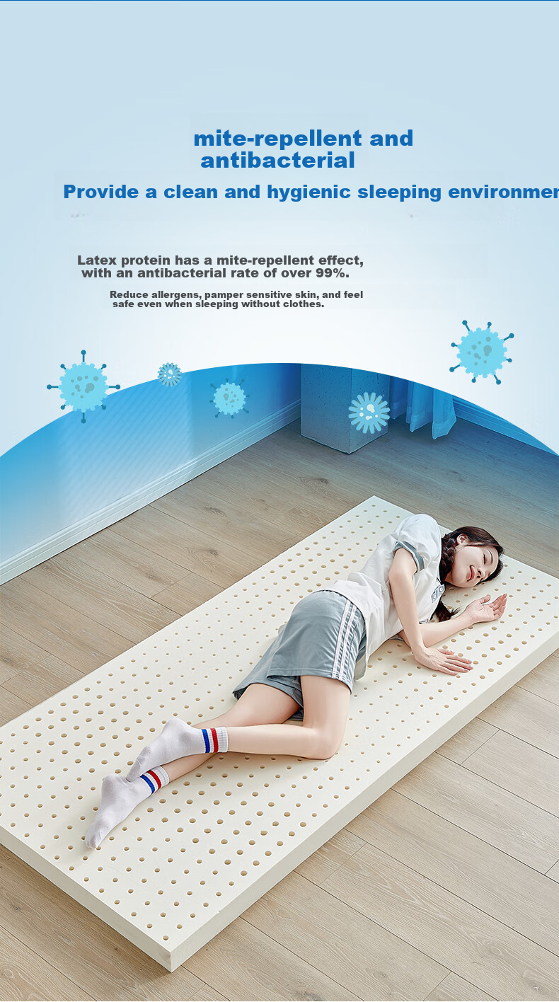 Baopo Student Latex Mattress, Single Dormitory Bunk Bed Soft Pad, Thickened Mattress Pad, Bedding, 100*190*5cm 5