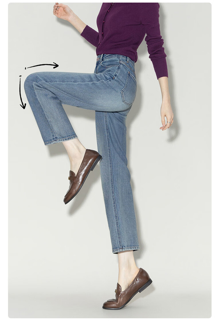 Demana [South France Afternoon] High Waist Straight Leg Slim Fit Women's Jeans 26 Spring Petite Baguette Cropped Cigarette Pants 5