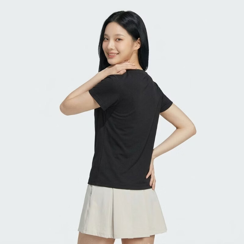 Adidas Women's Training Series HYG TEE Short Sleeve T-Shirt KC7639 Black M 3