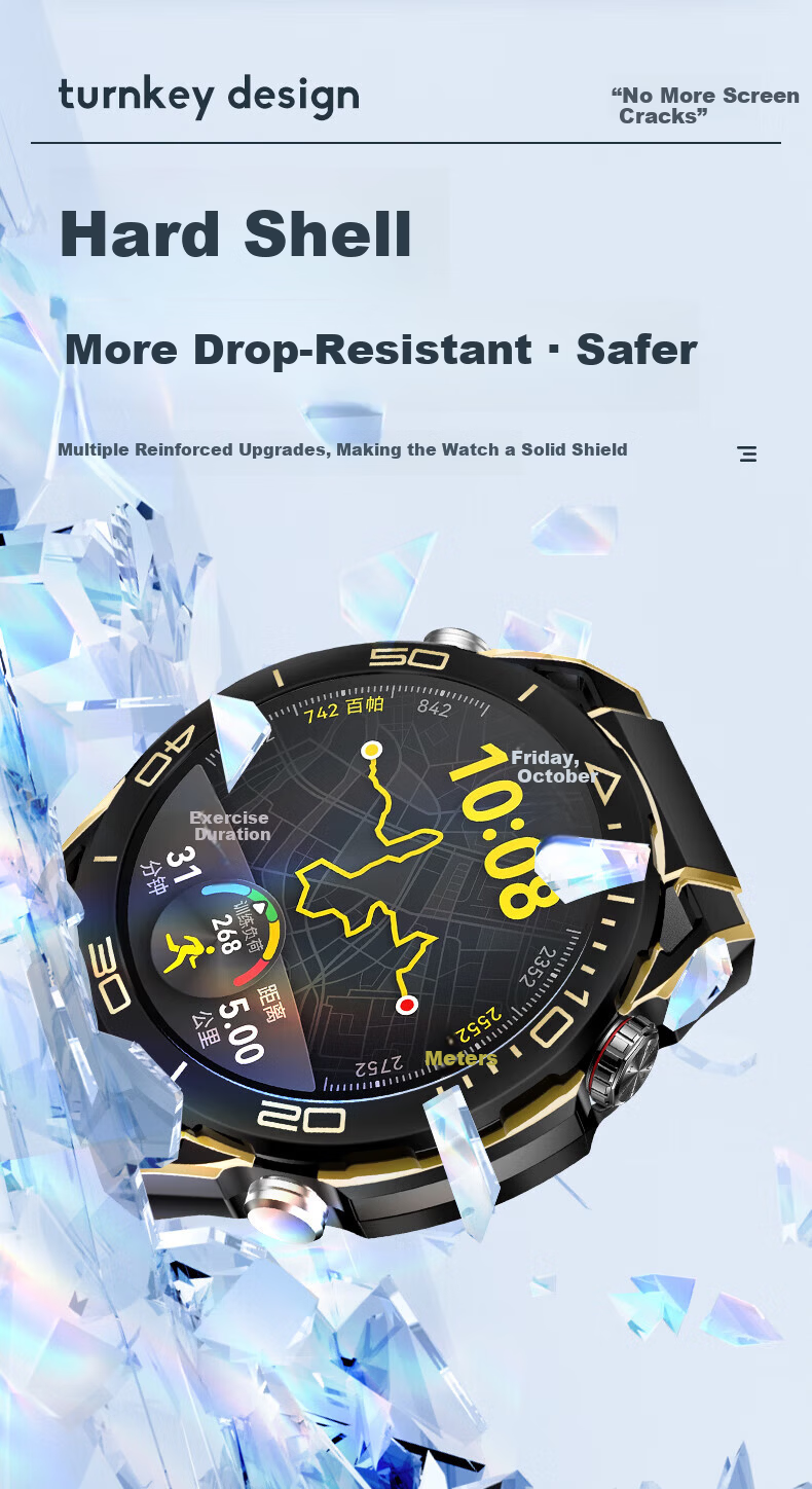 Watchbond Huawei Watch GT5 Pro Protective Case Ultimate Mountain Riding Hollow Half-Frame Hard Shell Shockproof Cover 7