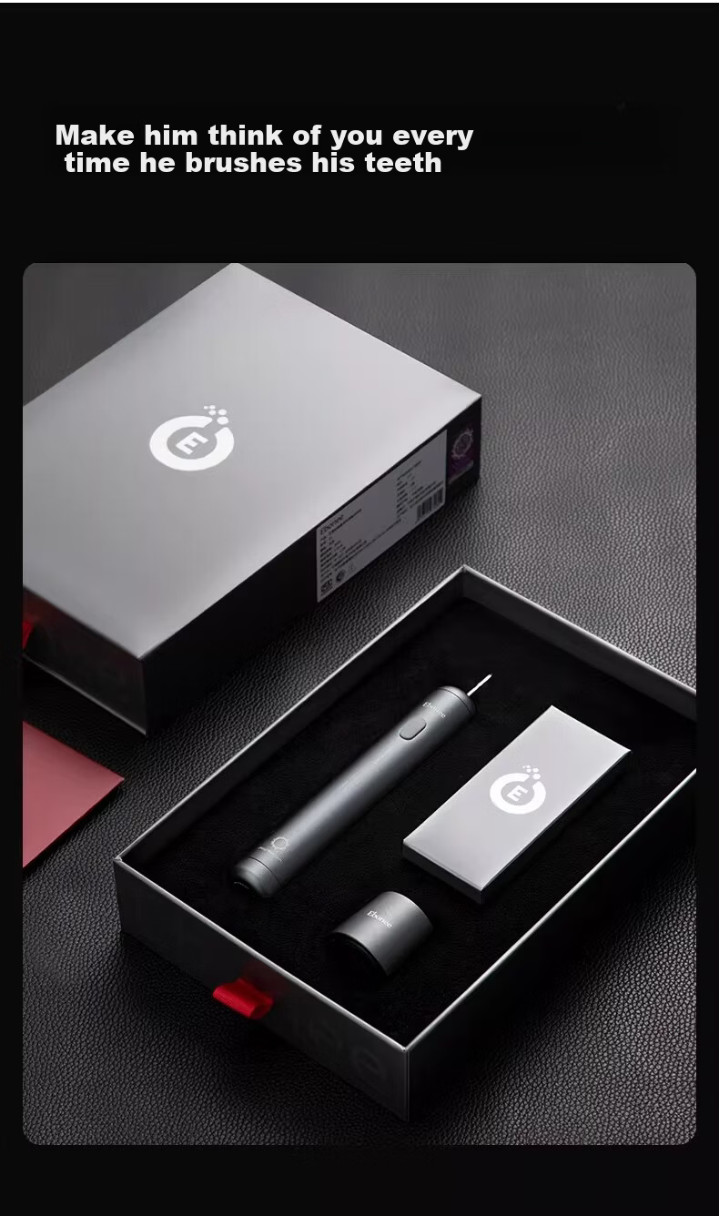 Ebonee High-End Business German Precision Aluminum Alloy Adult Sonic Electric Toothbrush Luxury Men's Powerful Cleaning Gum Care Metal Base Birthday Gift Box Set 15