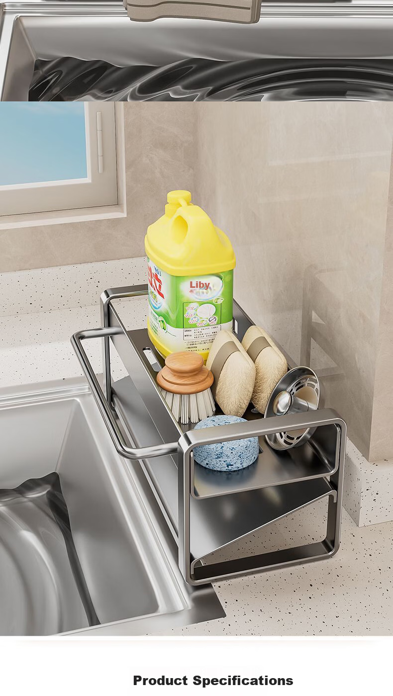 Century Zhenghe Kitchen Storage Rack Sink Draining Rack Cloth Storage Rack Faucet Vegetable Washing Sponge Draining Basket 13
