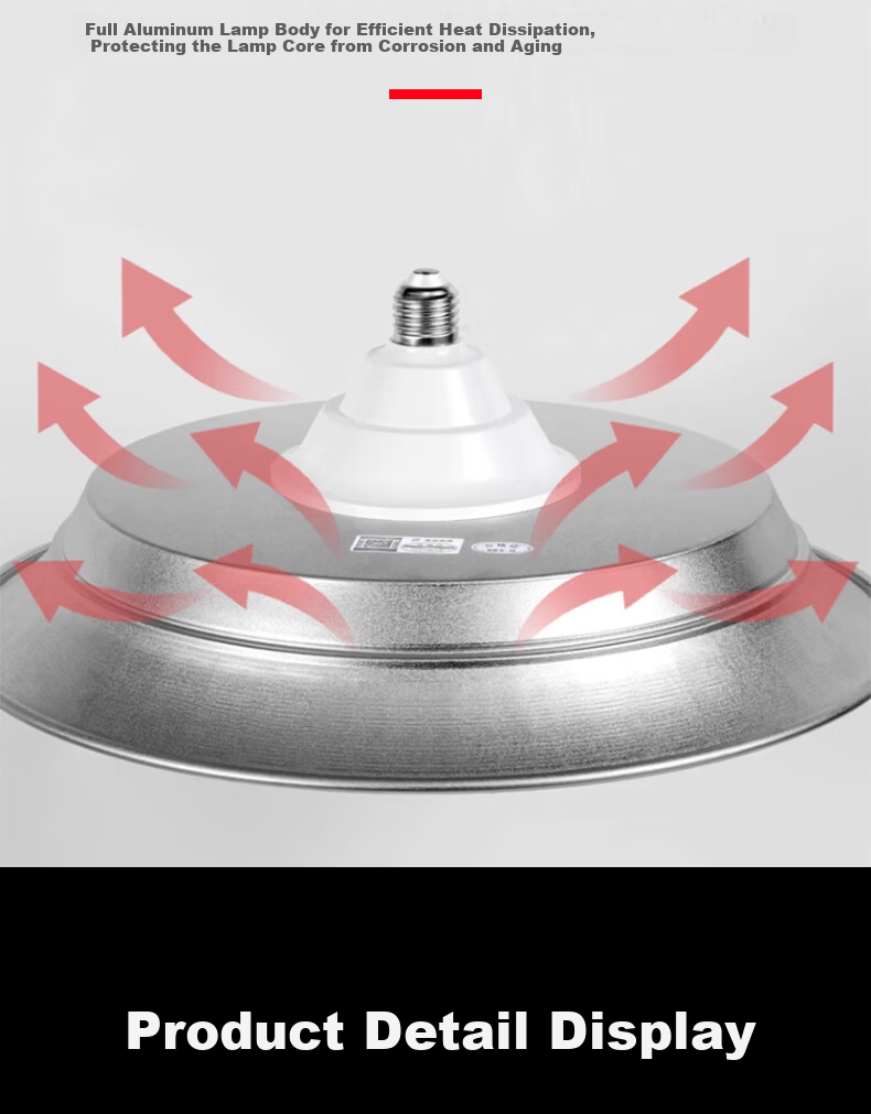 Yaming LED Tri-proof Industrial UFO Light E27 Screw Base Super Bright Factory Workshop Warehouse Pendant Lamp 65W 7