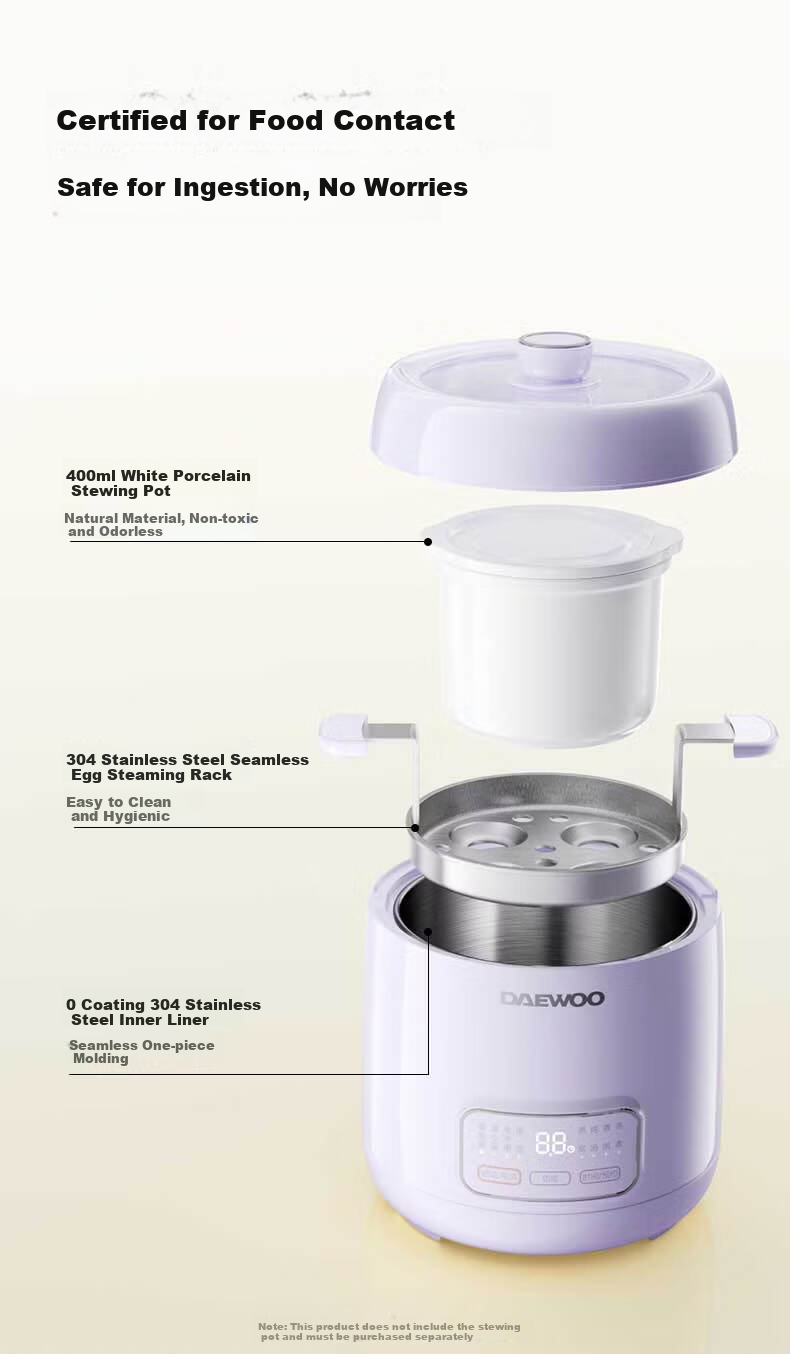 DAEWOO Electric Egg Cooker Steamer Smart Timer Auto Power Off Stainless Steel Inner Pot DZ06 15