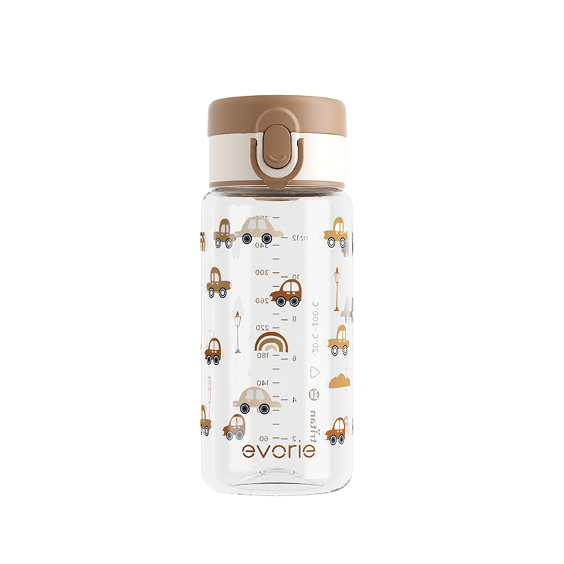 Evorie Children's Straw Water Bottle 18 Months+ Kindergarten Toddler Large Capacity Tritan Leak-Proof Bottle 380ml