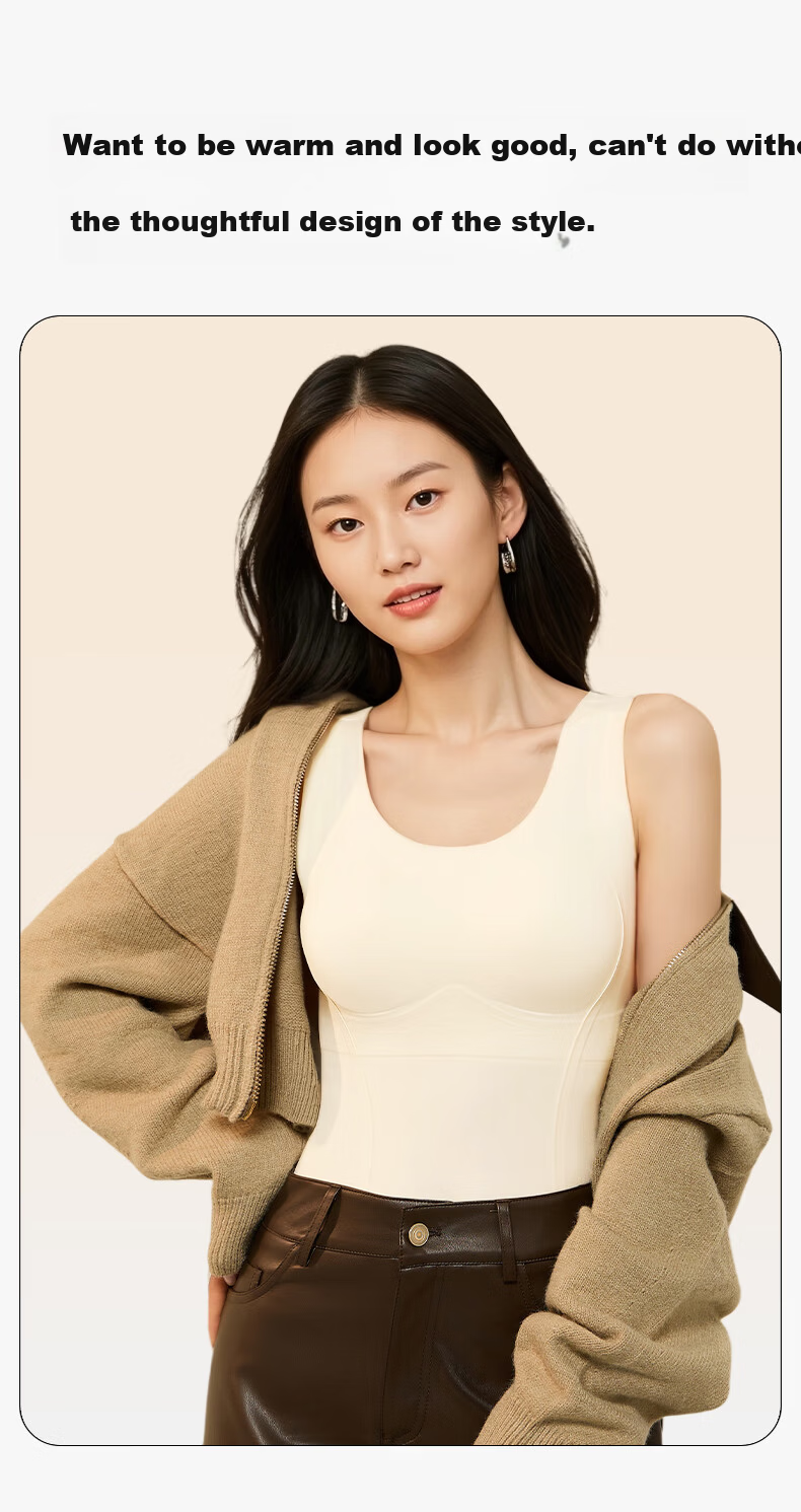Herbal Original Padded Thermal Vest for Women Autumn Winter Double-Sided Fleece Slim Fit Outerwear Base Layer Shirt 3