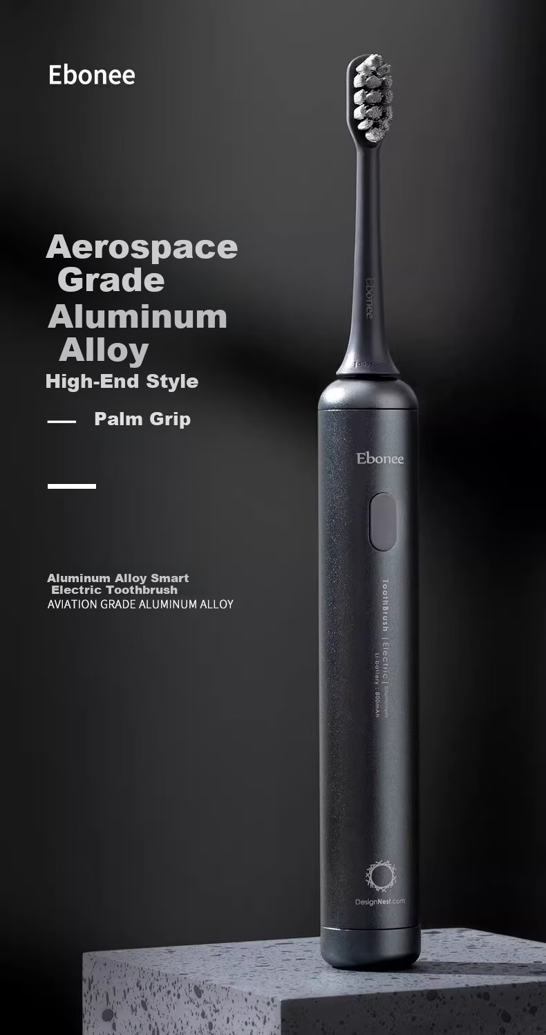 Ebonee High-End Business German Precision Aluminum Alloy Adult Sonic Electric Toothbrush Luxury Men's Powerful Cleaning Gum Care Metal Base Birthday Gift Box Set 1