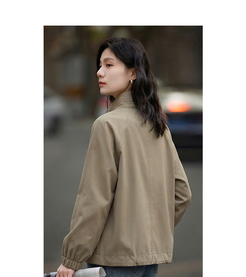 Demana [Cloud Oxygen Cotton Series] Autumn Drawstring Stand Collar Elastic Cuff Loose Slimming Trench Coat for Women Premium 10