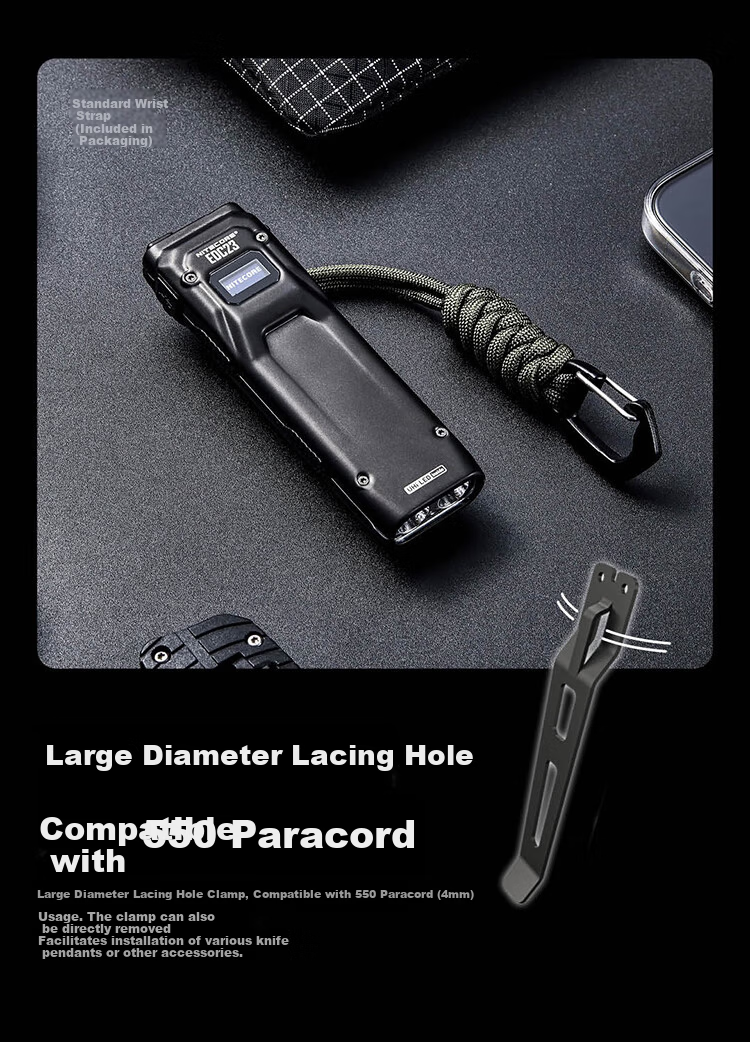 NITECORE EDC23 Tactical Flashlight Ultra-thin Portable Outdoor Camping Self-defense High Brightness 14