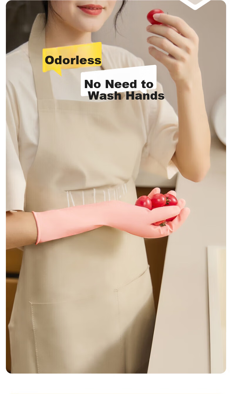 Little Seal Japanese Nitrile Gloves 30pcs One Size Kitchen Dishwashing Food Grade Rubber Household Extended Waterproof Disposable Latex 9