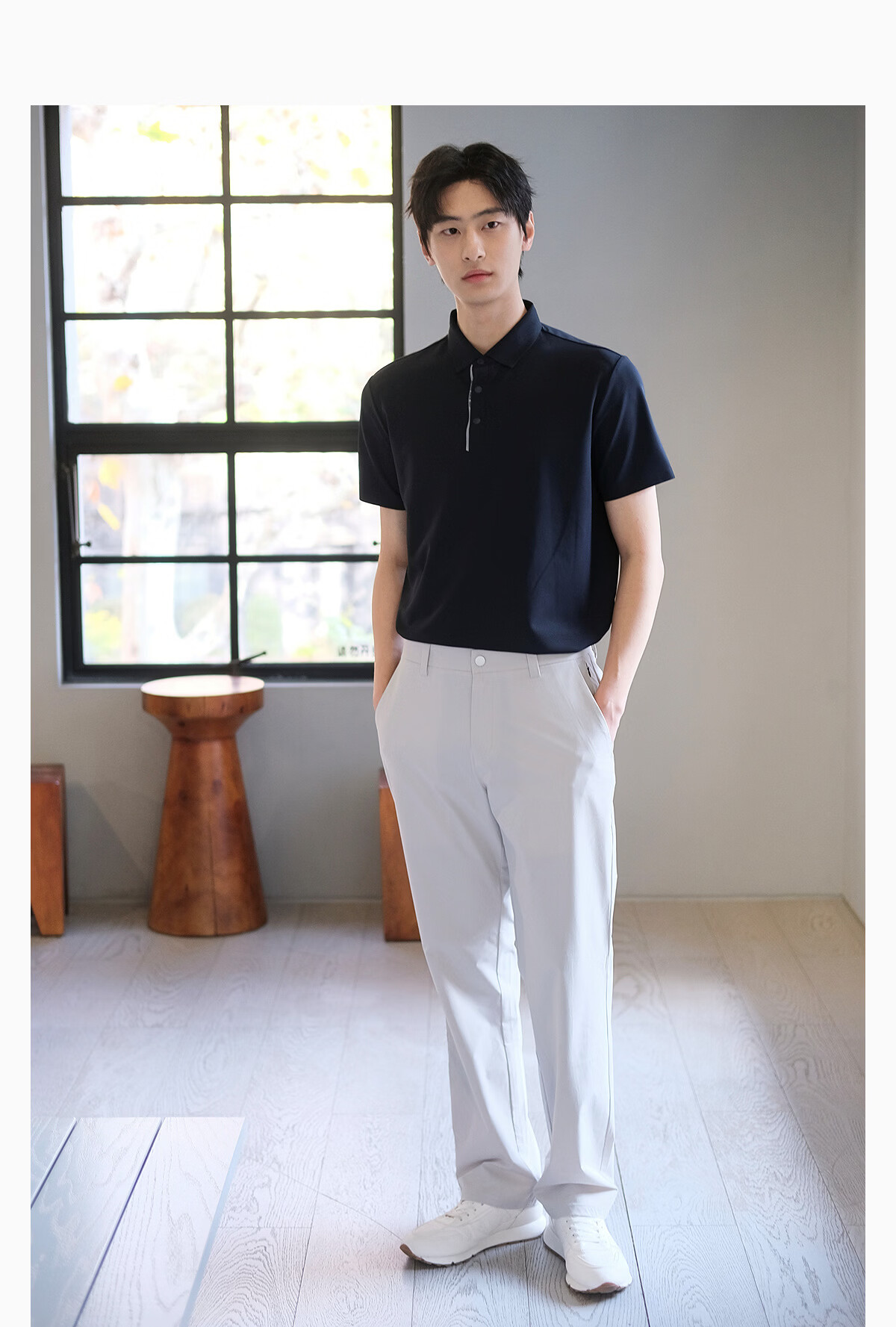 Hodo Men's Cooling Ice Skin 7A Antibacterial Sports Pressure Glue Placket Sun Protection Short Sleeve Polo Shirt 19
