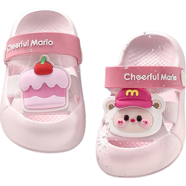 Cheerful Mario Kids Clog Princess Baby Slippers Boys and Girls Summer Sandals Closed-Toe Infant Toddler Bath Outdoor Shoes