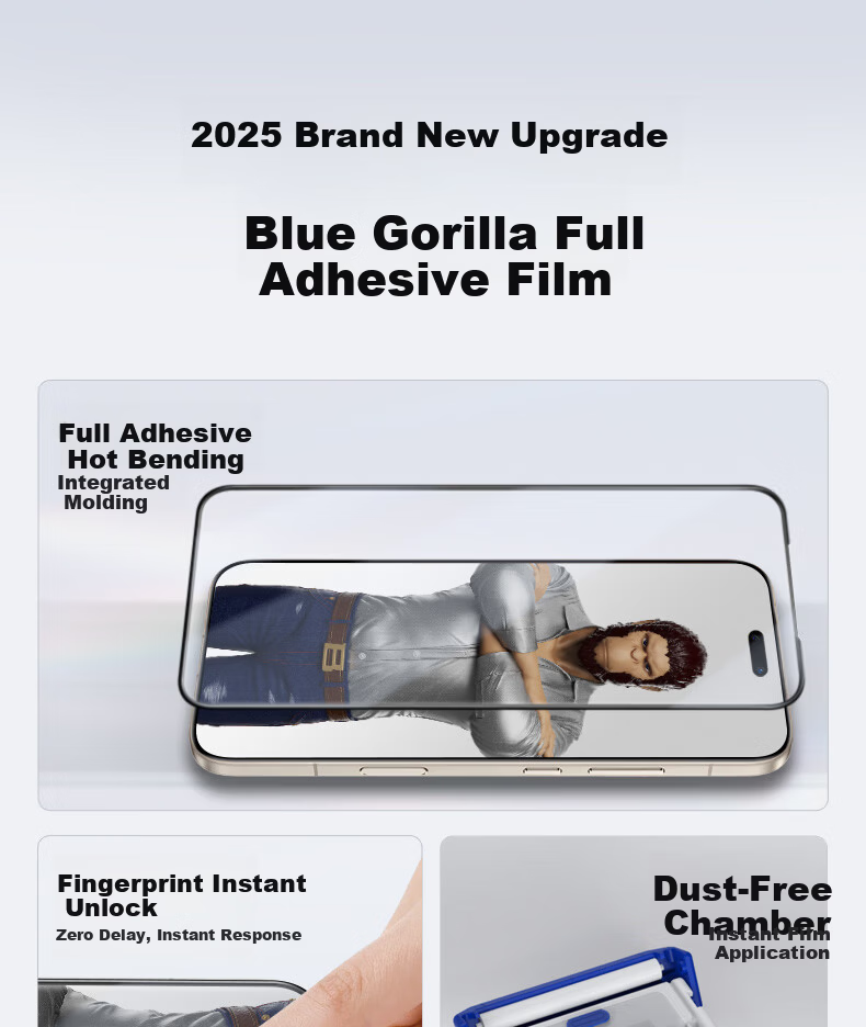 Mr. Blue Gorilla 3D Curved Edge Screen Protector for Honor Magic8 Pro/RSR Porsche Edition - Dust-Free High Transparency Anti-Drop Tempered Glass Film 1