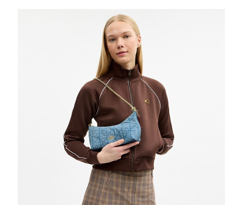 COACH Women's CAITLIN Quilted Detail Shoulder Crossbody Bag Indigo CDZ89 5