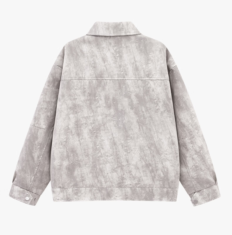 Charles Heart American Street Tie-Dye Lapel Jacket Men Spring Autumn Loose Fit Couple Dark Gray XL 28
