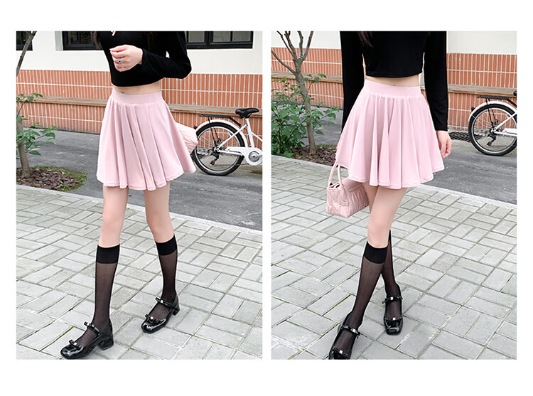 Free Style Ice Silk Sports Pleated Skirt for Women 2026 Summer New Badminton Sun Protection Yoga Anti-Exposure Petite Half Skirt 13
