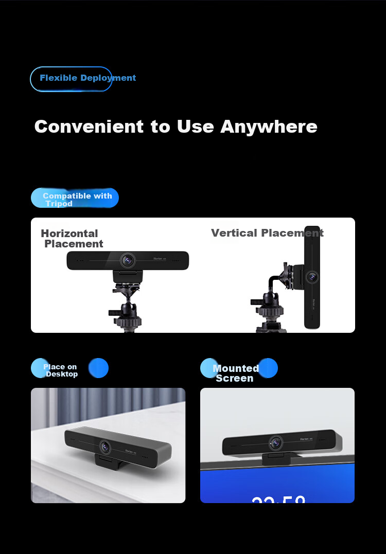 Haoli Video Conference Camera All-in-One Microphone 4K Ultra HD Digital Zoom Conference Room Camera Smart Framing Video Conference Equipment HC-5M 15