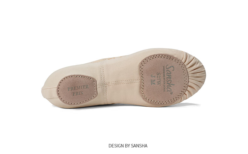 Sansha Kids Ballet Practice Shoes Elastic Chinese Classical Dance Soft Shoes Cat Paw Two-Piece Sole S27W Pink Size 36 8