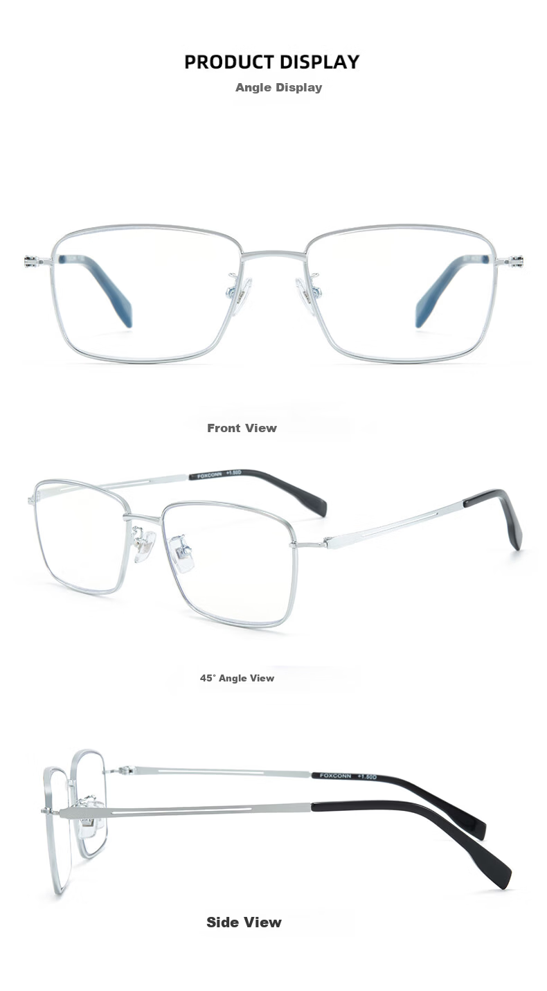 Fushikang Reading Glasses for Men, High-Definition Anti-Blue Light Business Fashion Imported High-Quality Presbyopic Glasses LG007 +200 23