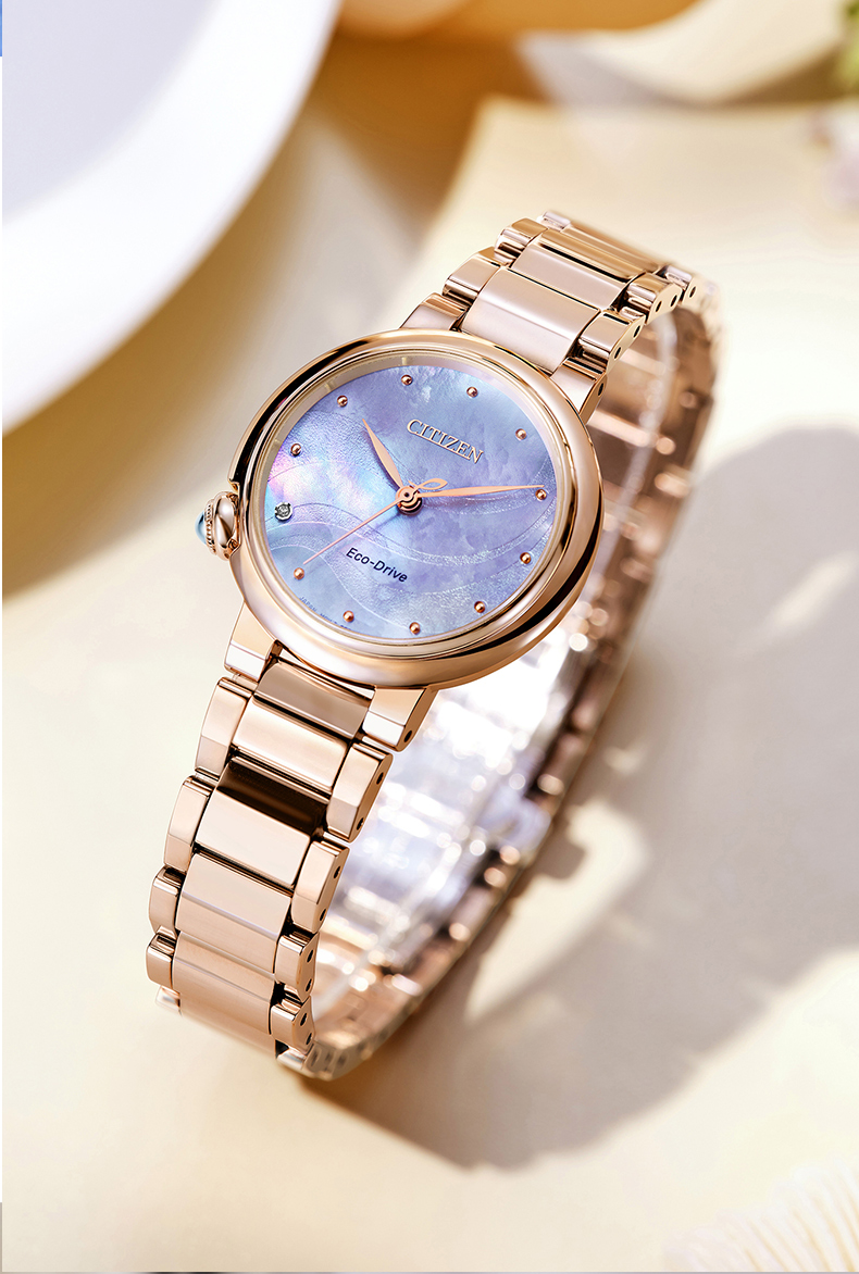 CITIZEN Watch for Women, Japanese And Korean Style, Starry Sky L Eco-Drive, Mother-Of Steel Strap, Fashionable Gift for Girlfriend, EM0912-84Y 8