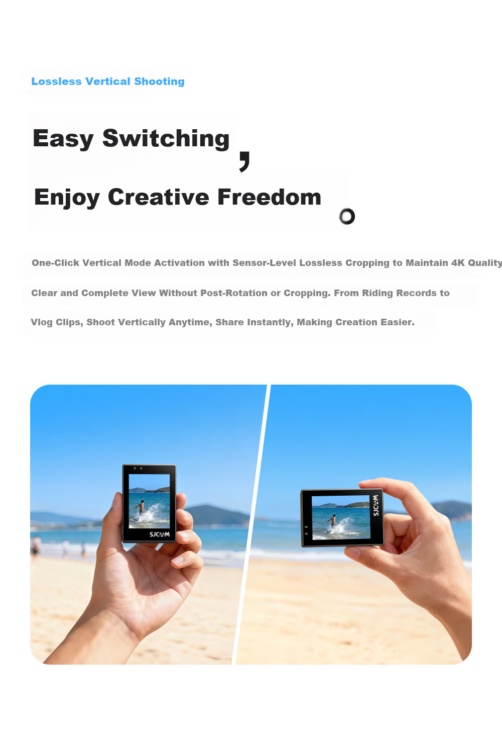SJCAM SJ6 Ultra 4K Vertical Shooting Action Camera Horizon Stabilization Voice Control Motorcycle DVR Fishing Outdoor First-Person Pre-Recording Vlog 32GB 8
