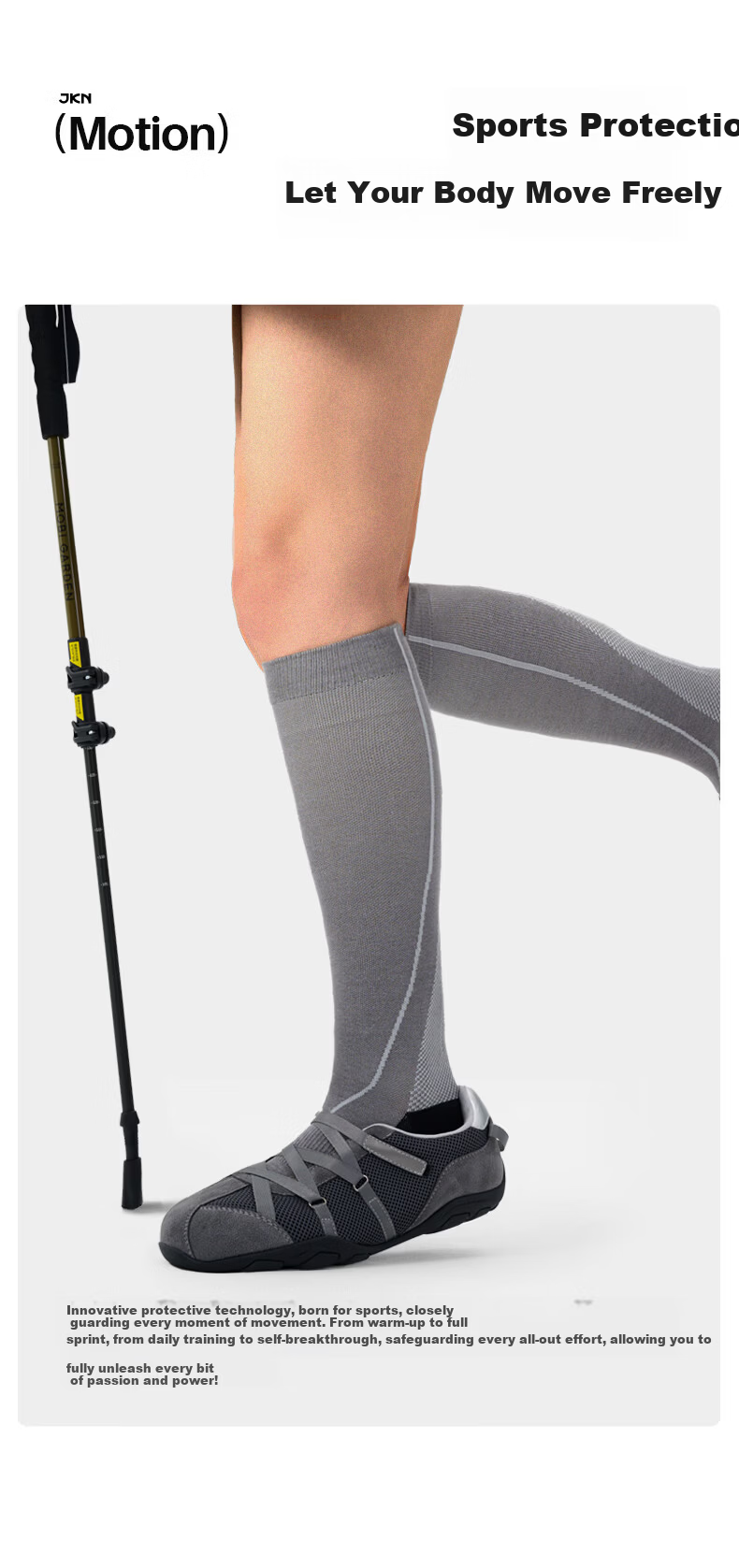 JKN Professional Men's Summer Thin Compression Socks [Sports Shock Absorption] Sweat-Absorbing Durable Running Hiking Football Long Socks 4