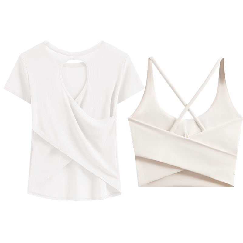 DRUR Ultra-Lightweight Professional Yoga T-Shirt for Women Short Sleeve Loose Slim Quick-Dry One-Piece Sports Bra Top