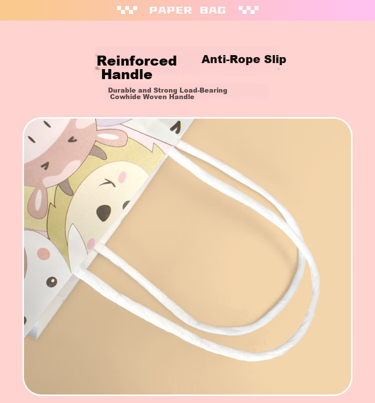 Banjeni Gift Bag Kraft Paper Handbag Student Activity Storage Bag Cute Paper Gift Packaging Bag 3