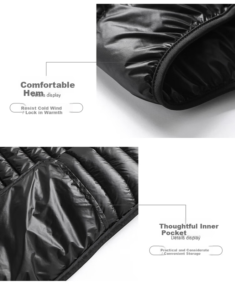 JEEP Men's Autumn Winter Hooded Lightweight Warm Outdoor Sports Versatile Down Jacket Navy Blue L 16