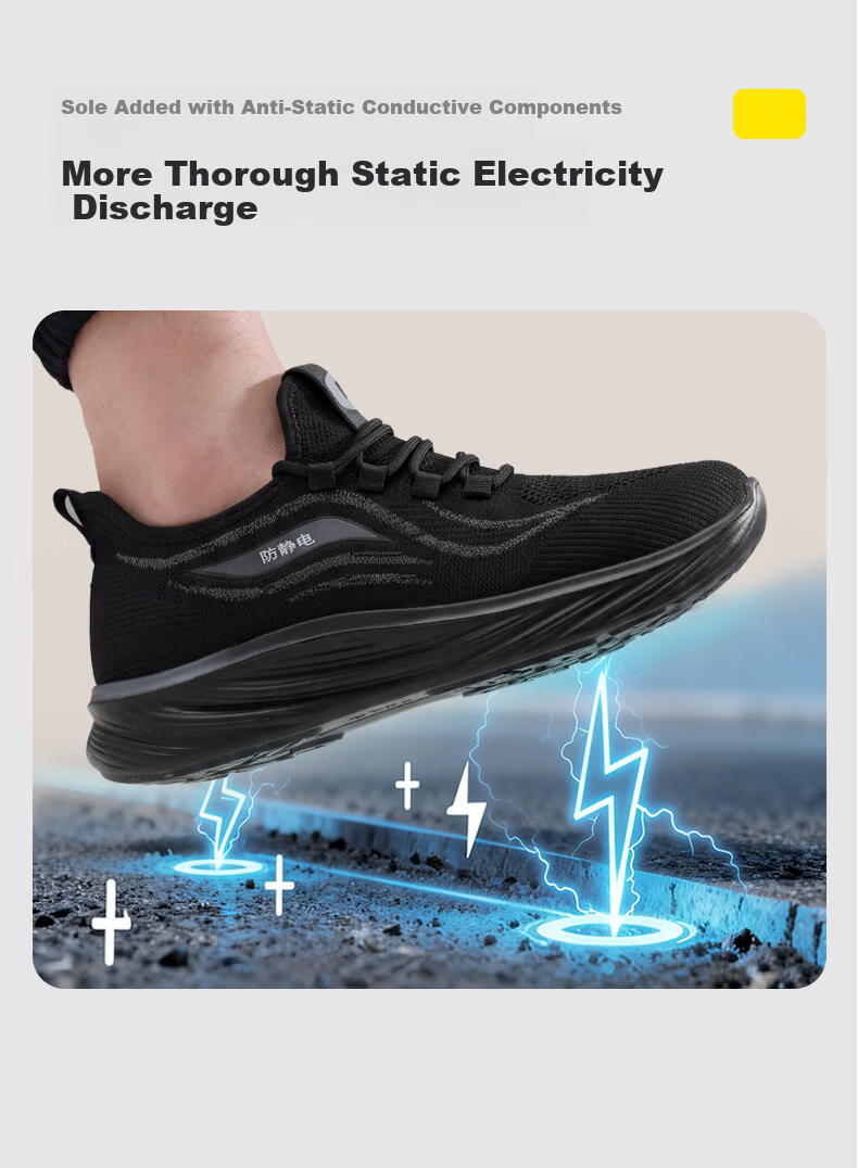 JUNBU Anti-Static Shoes Unisex Summer Breathable Sinopec Gas Station Safety Work Shoes 1125A-1 Size 46 8