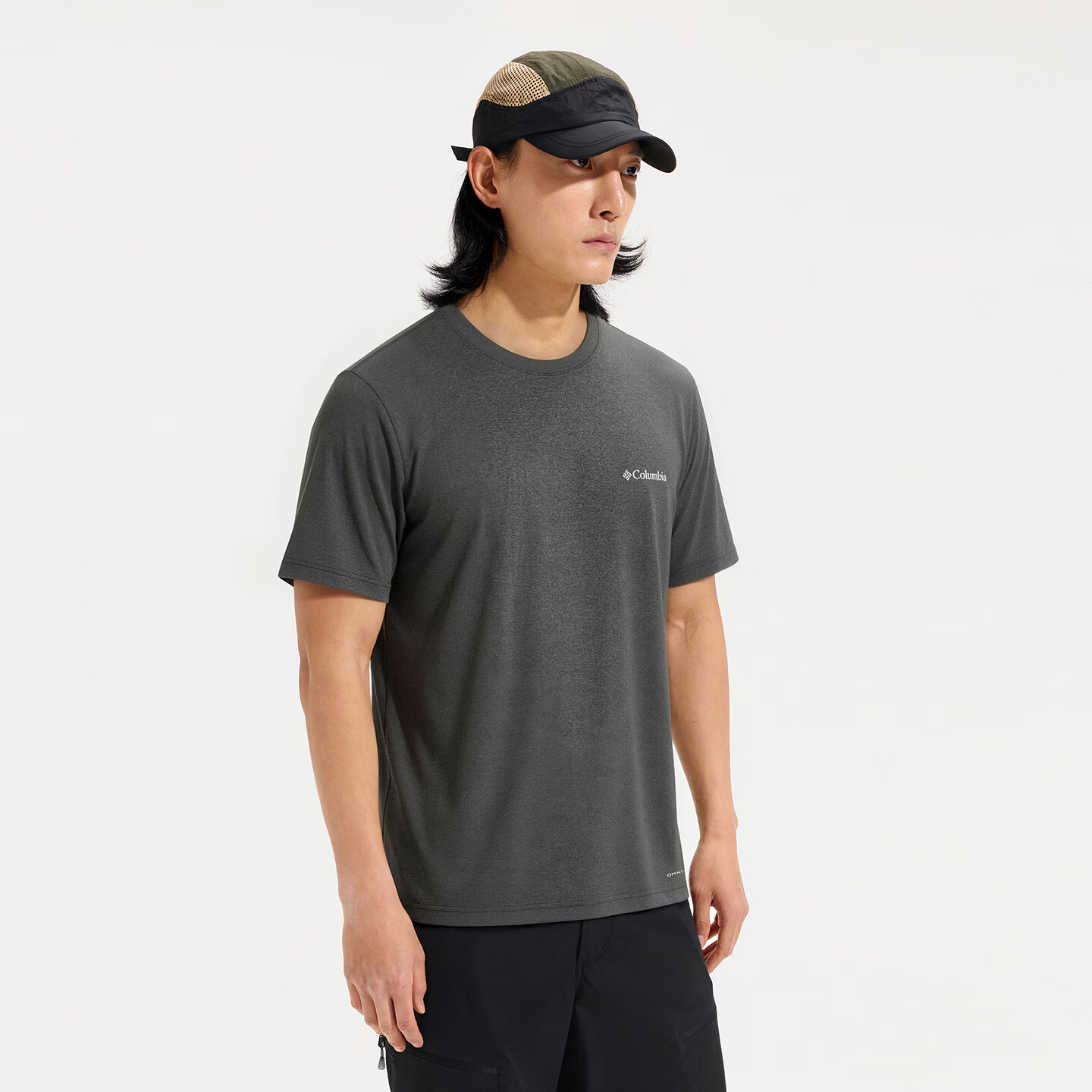 Columbia Men's T-Shirt Spring Summer 2026 Moisture-Wicking Quick-Dry Crew Neck Short Sleeve AE5093 010 L