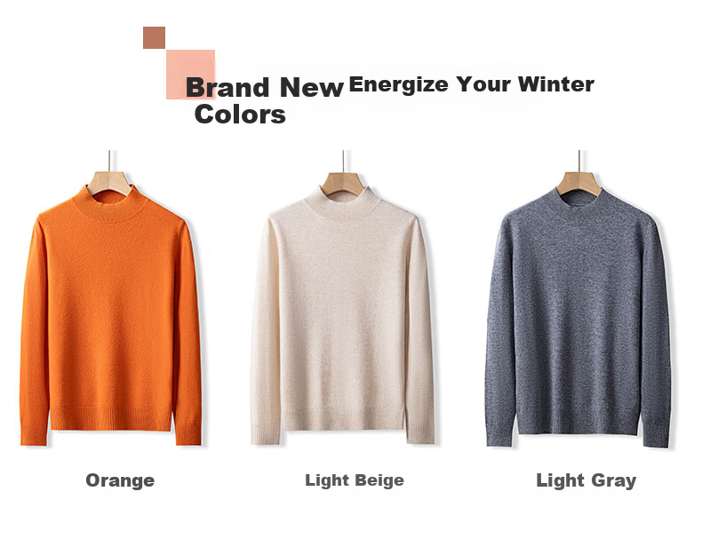 Hengyuanxiang 100% Pure Wool Women's Thick Half Turtleneck Loose Fit Base Layer Winter Fashion Knit Sweater Top 7