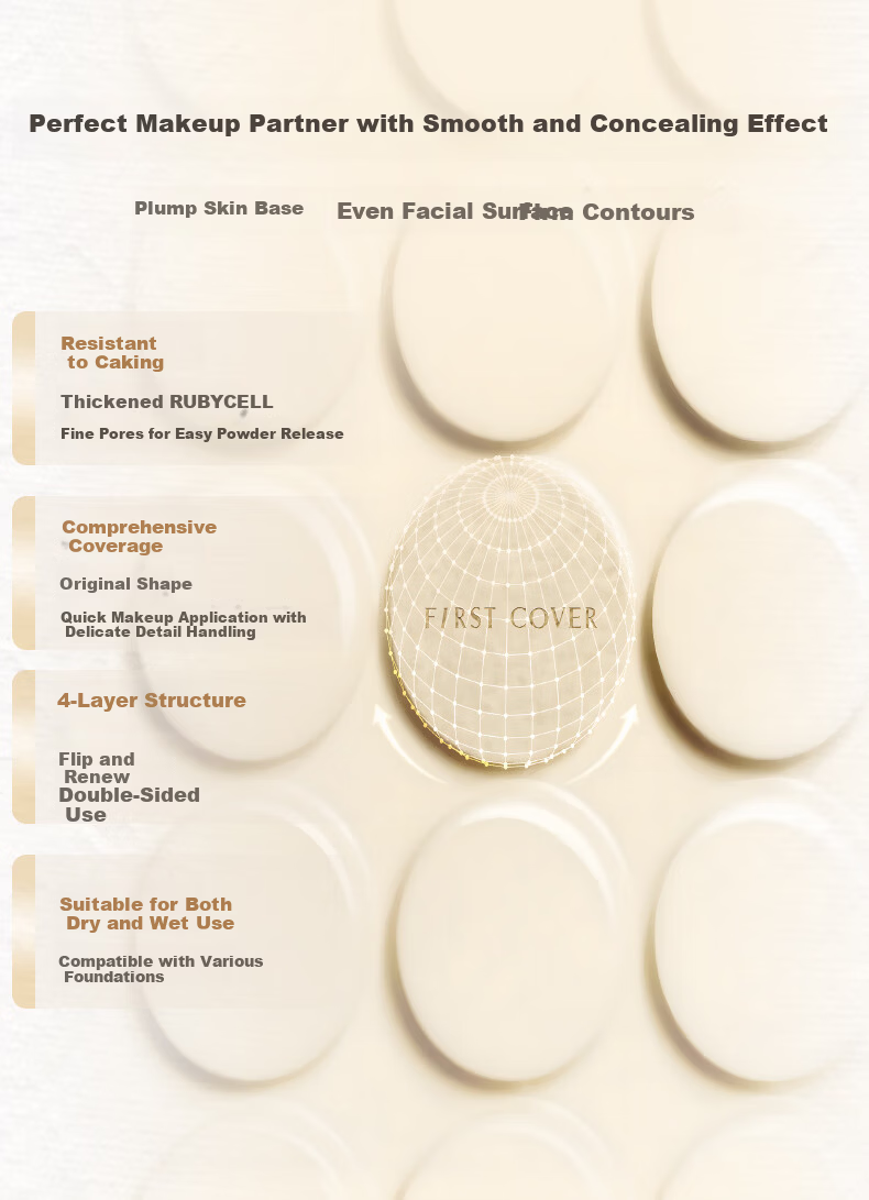 FIRST COVER FC Compression Foundation Custom Sponge Dual-Sided Dry and Wet Use 3