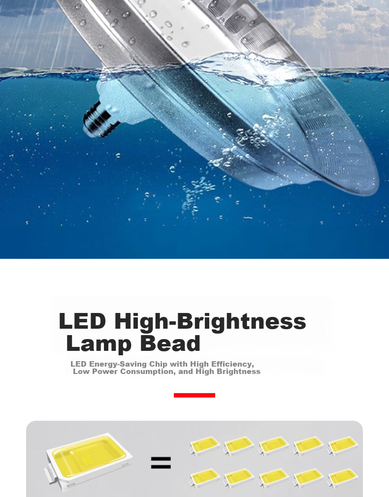 Yaming LED Tri-proof Industrial UFO Light E27 Screw Base Super Bright Factory Workshop Warehouse Pendant Lamp 65W 5