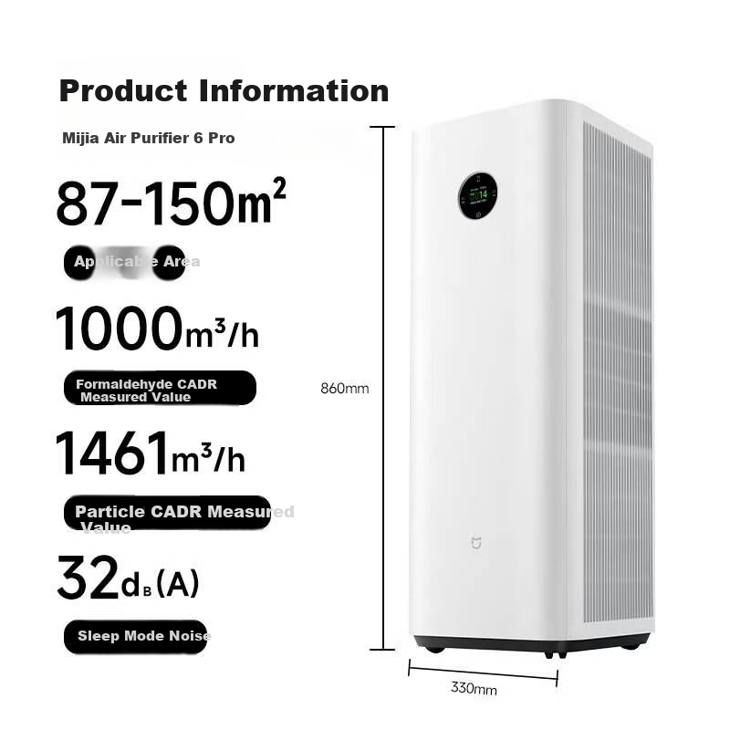 Mijia Xiaomi Air Purifier 6 Pro New Upgrade Dual-Core Large Space Bacteria and Formaldehyde Removal Baby-Safe Home Formaldehyde Purifier