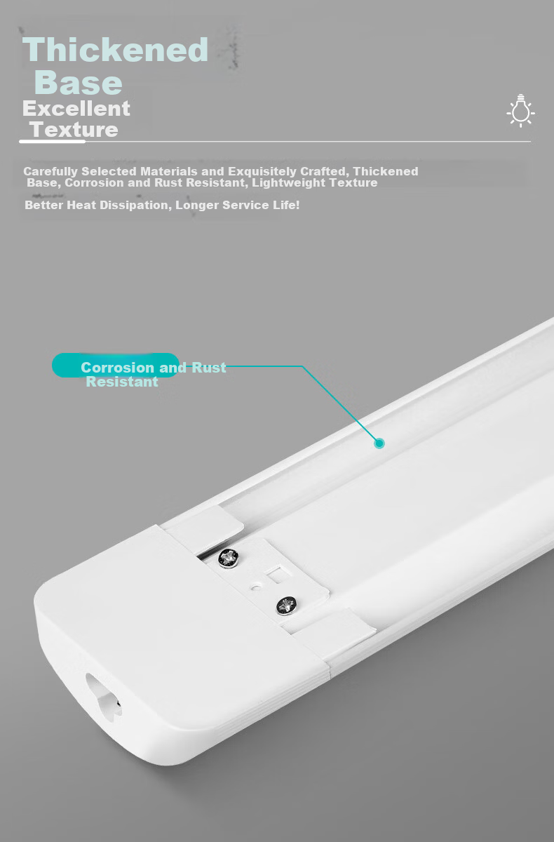 Zuoji Direct Plug-in LED Purification Tube Super Bright Energy-saving Bracket Light Docking Type for Engineering Commercial Factory Warehouse 1.2m 40W White Light with 1.8m Power Cord 7