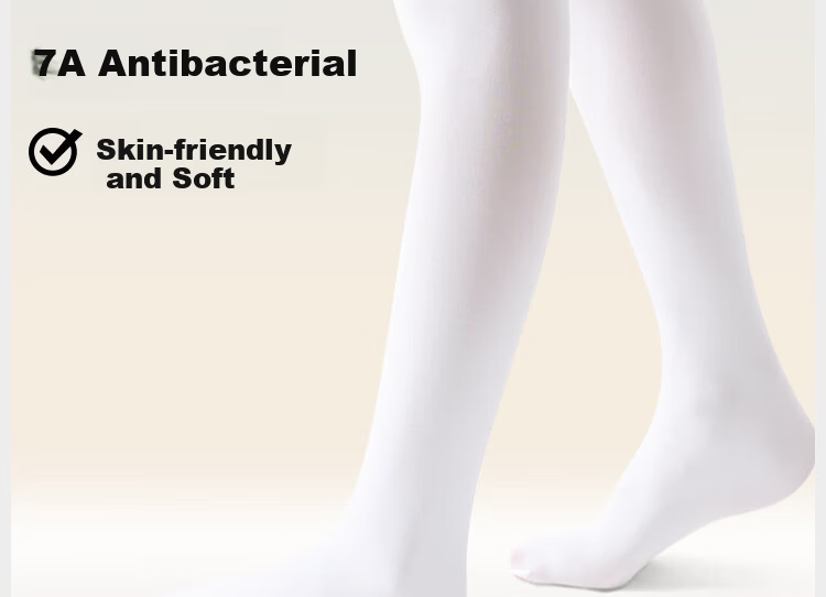 Babu Bean Children's Dance Tights Spring and Summer White Pantyhose Thin Dance Socks 2