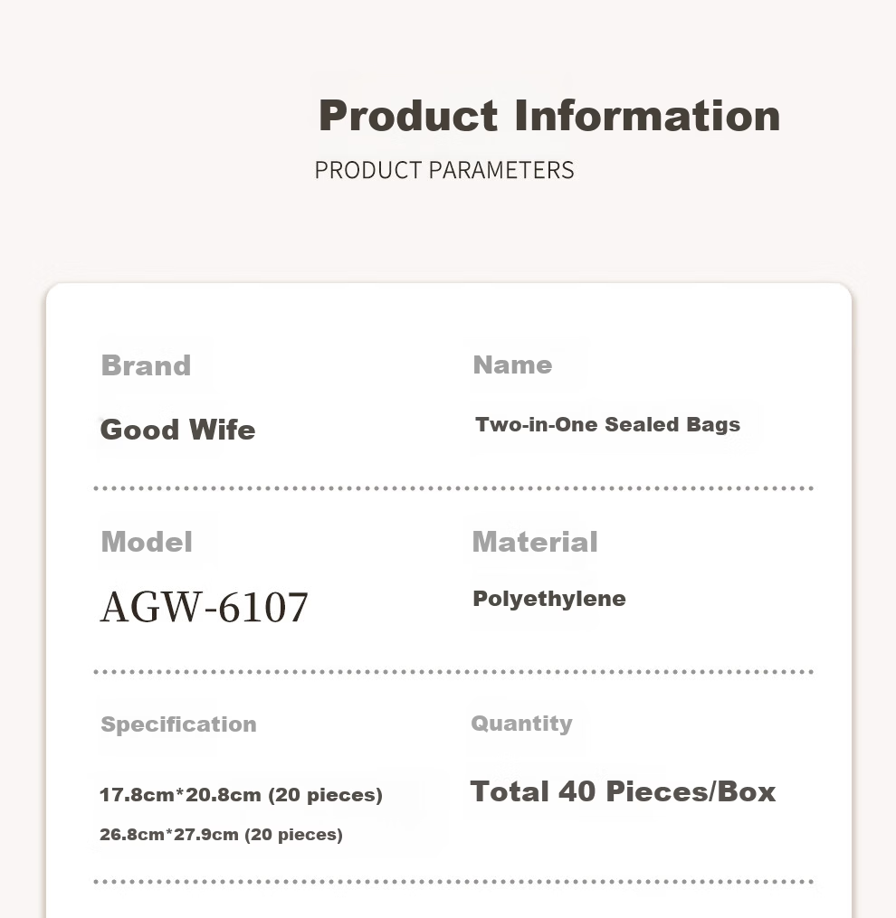Good Wife Food Sealing Bags 40pcs Mixed Sizes Thickened Double-Strap Seal Household Refrigerator Fresh-Keeping Bags 3