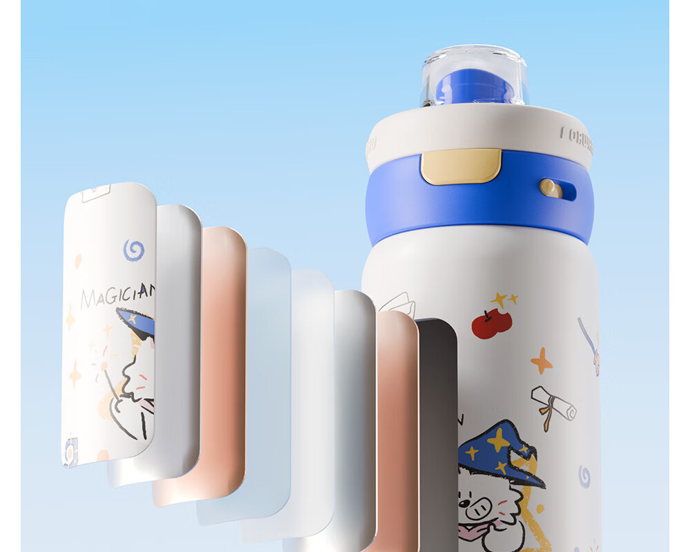 FGA Fugang Children's Insulated Bottle 316L Stainless Steel Large Capacity Portable Straw Water Cup for School Students 5