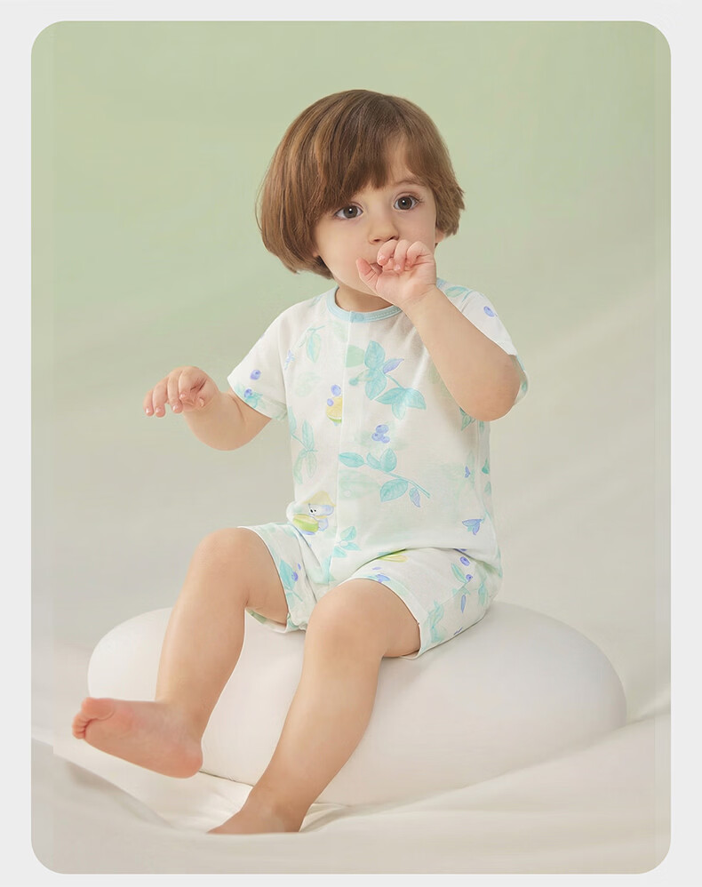 Babycare Natural Cool Short Sleeve Romper Baby Bodysuit Breathable Jumpsuit Mint Ice Lemon Size 66 26