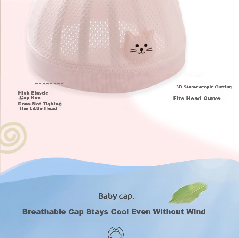 Benaxi Baby Hat Summer Thin Newborn Soft Fontanelle Cap Infant Spring Summer Cooling Hat Toddler Summer Hat 5