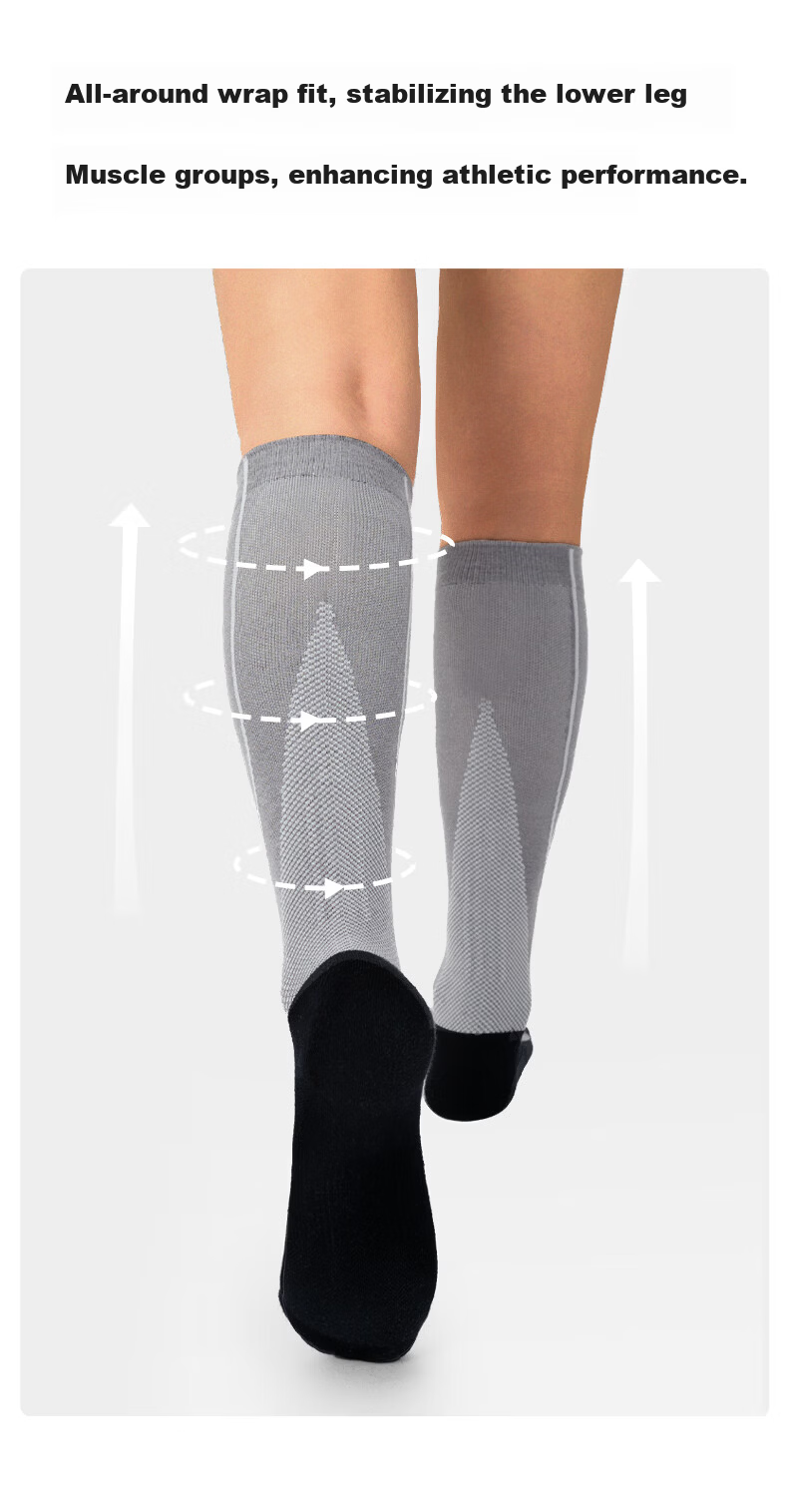 JKN Professional Men's Summer Thin Compression Socks [Sports Shock Absorption] Sweat-Absorbing Durable Running Hiking Football Long Socks 6