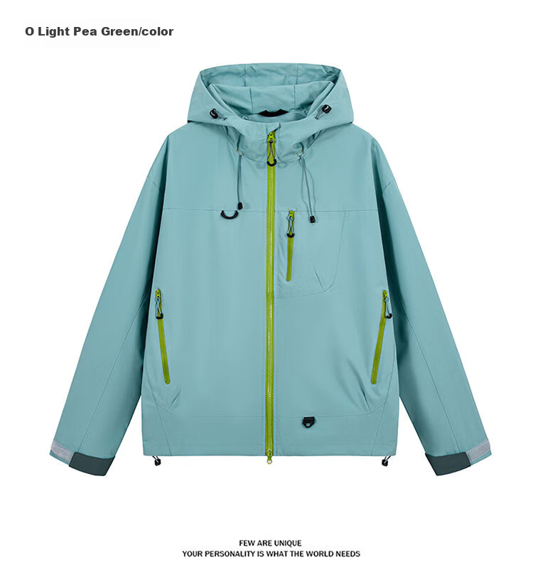 Romon Unisex Hooded Softshell Jacket Spring Autumn Couple Dopamine Windproof Outdoor Mountaineering Coat Dusty Green XL 12