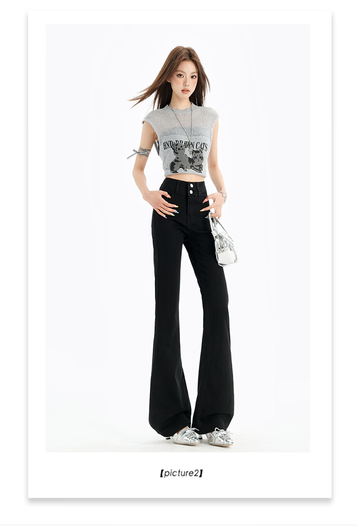 Pierre Cardin Women's Winter Denim Jeans Simple Soft Breathable Casual Slim Fit Straight Wide Leg Retro Blue M 42