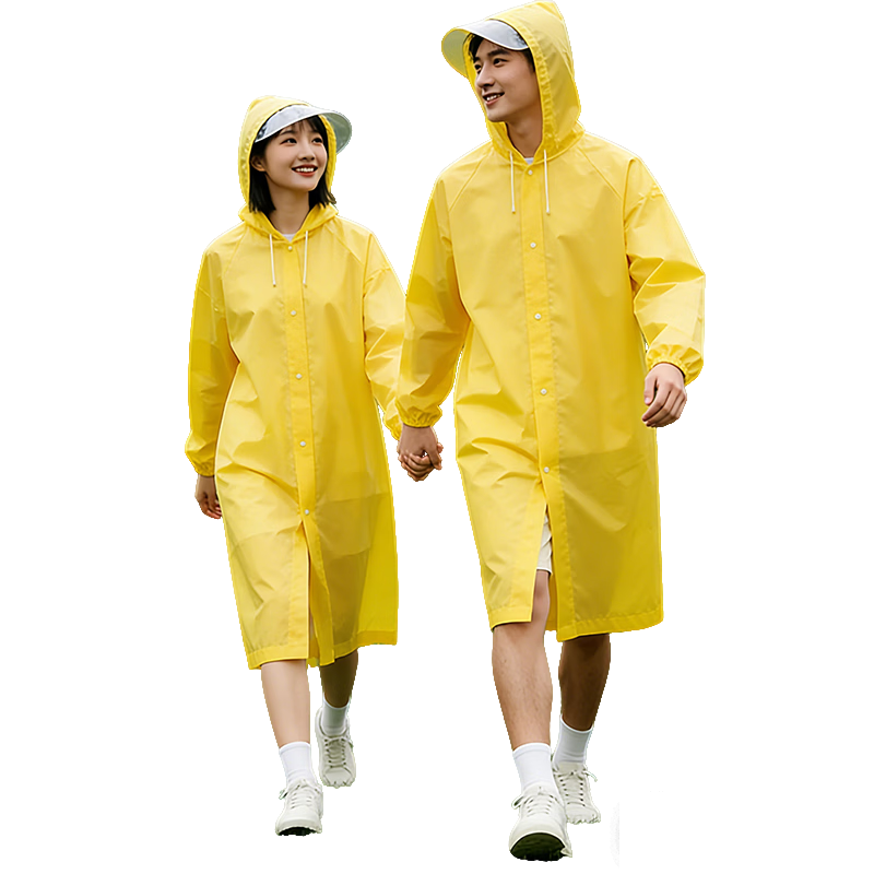 Kelorlock Disposable Raincoat Thickened One-Piece Full-Body Rain Poncho with Large Hood for Adults Portable Outdoor Cycling and Mountaineering