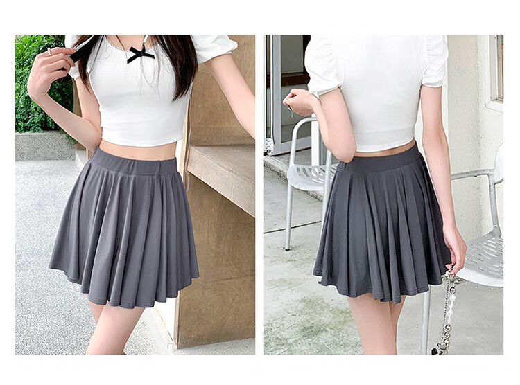 Free Style Ice Silk Sports Pleated Skirt for Women 2026 Summer New Badminton Sun Protection Yoga Anti-Exposure Petite Half Skirt 18