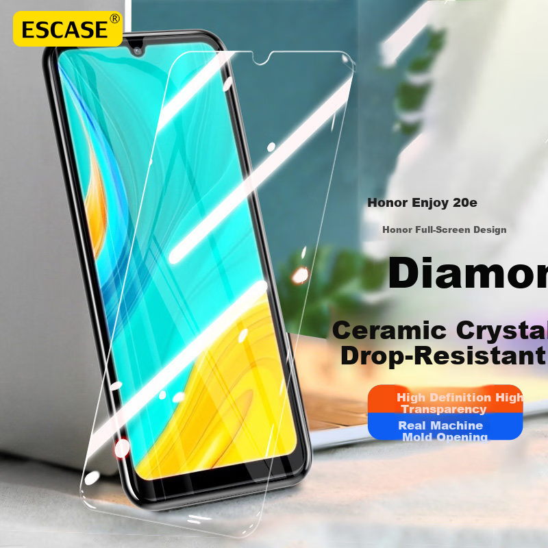 ESCASE Huawei Enjoy 20e Tempered Glass Screen Protector Transparent HD Non-Full Coverage Glass Film